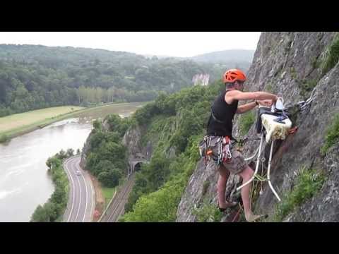 Extreme ironing Yvoir Belgium