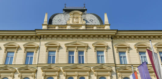 Headquarters of the University of Maribor, Slovenia. Front view.