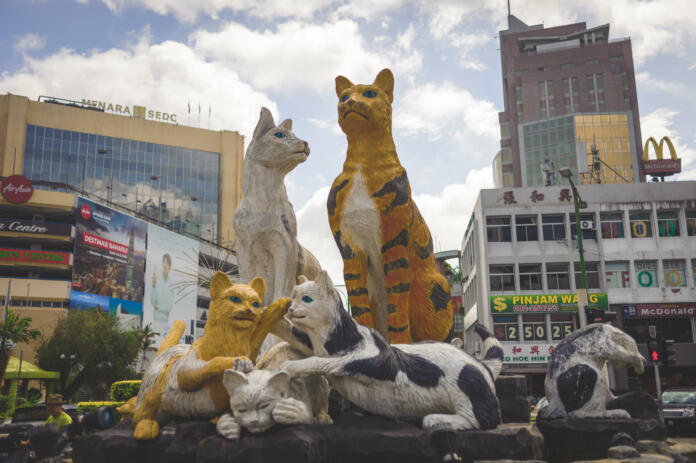Jan 25,2018 Kuching,Sarawak Malaysia.Kuching is the capital and the most populous city in the state of Sarawak in Malaysia.There are many theories as to the derivation of the name "Kuching". It was perhaps derived from the Malay word for cat, "kucing" or from Cochin.So there many Cat statues in the streets Kuching.