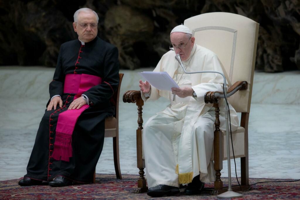 Fotografija papeža Frančiška med proglasitvijo dokumenta Traditionis custodes.