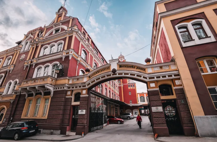 15 March 2024, Sarajevo, Bosnia and Herzegovina: Balkan historic brewery museum, where the red brick architecture welcomes visitors to a journey through Bosnia's beer-making heritage.