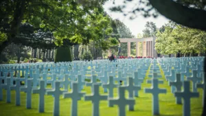 American War Cemetery at Omaha Beach, Normandy, France