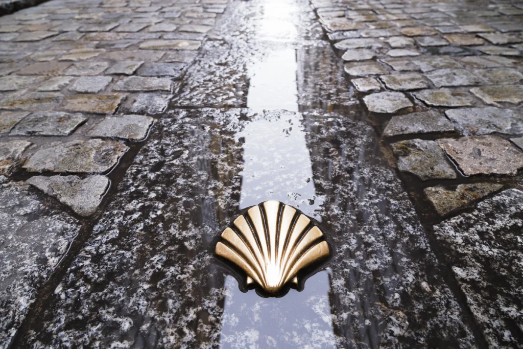 Symbol of the camino de santiago as it passes through burgos, Spain