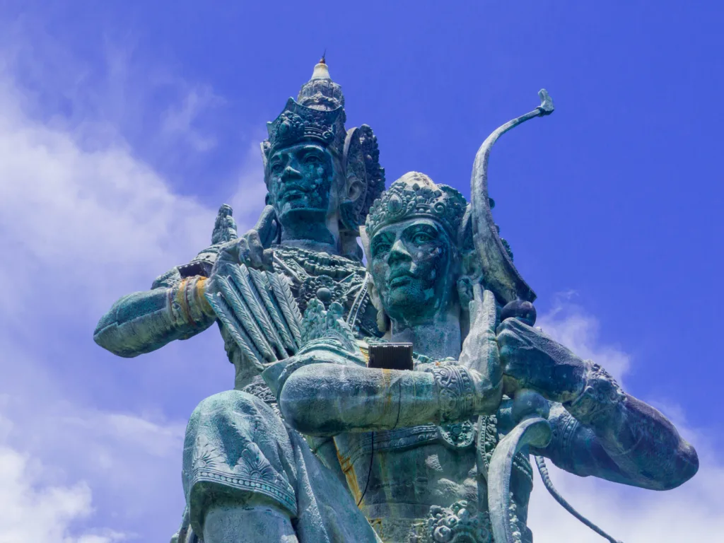 View of the Krishna Arjuna Statue in the Peninsula Island in Bali, Indonesia