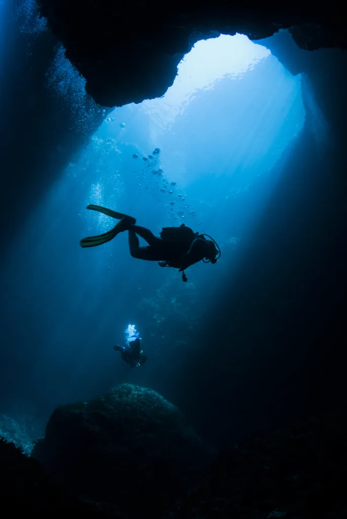 A scuba diver in Malta