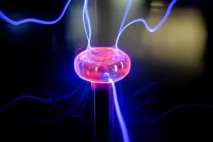 close-up of a tesla coil