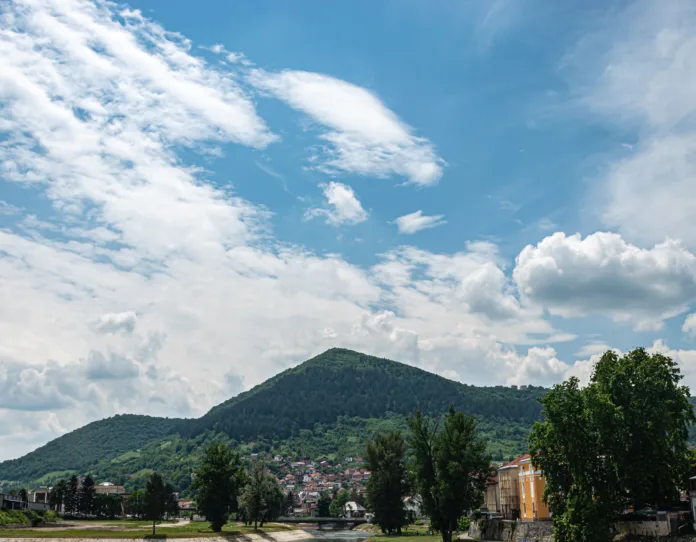 Clouds over the pyramid hill