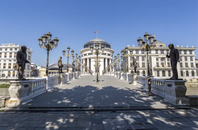 View of the Prosecution Office (State Attorney) and  Foreign Affairs Ministry buildings from the Art Bridge.