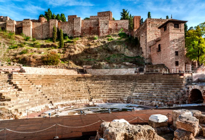 The Roman Theatre in Malaga. Andalusia, Spain