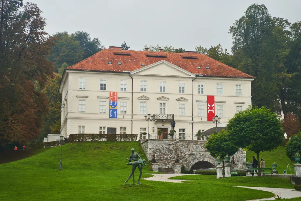 Ljubljana, Slovenia - October 10, 2022: Building of International Centre of Graphic Arts in Ljubljana. High quality photo