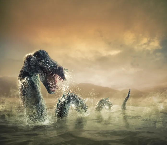 Photo composite of Loch Ness Monster