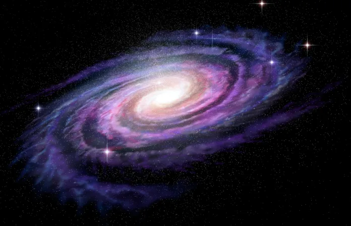 Spiral Galaxy in deep spcae, 3D illustration