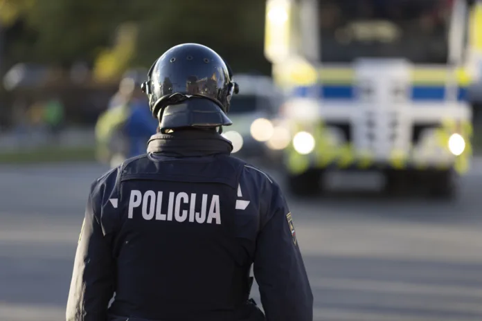 Ljubljana, Slovenia - October 13, 2021: Policeman from Police Special Forces of Slovenia