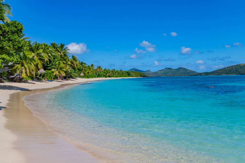 Nacula Bay, or Blue Lagoon in Nacula Island, Yasawa Island group in Fiji