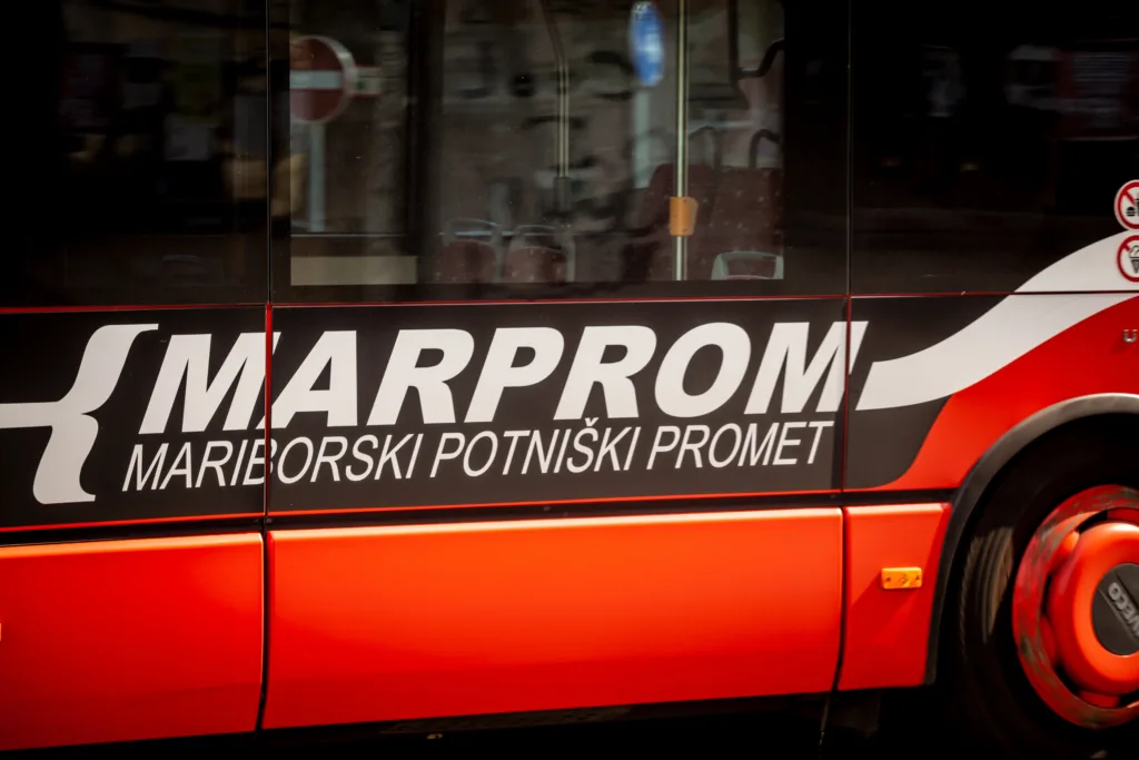 Picture of a Marprom bus with its logo on a platform in Maribor bus station, Slovenia. The Maribor Passenger Transport also known by the acronym Maribor is a public transport company. It primarily provides urban public bus transport in the city of Maribor and also in city's surroundings through its Intercity Passenger Transport department