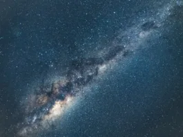 The night sky and the Milky Way Galaxy from Killcare Beach on the Central Coast of NSW, Australia.