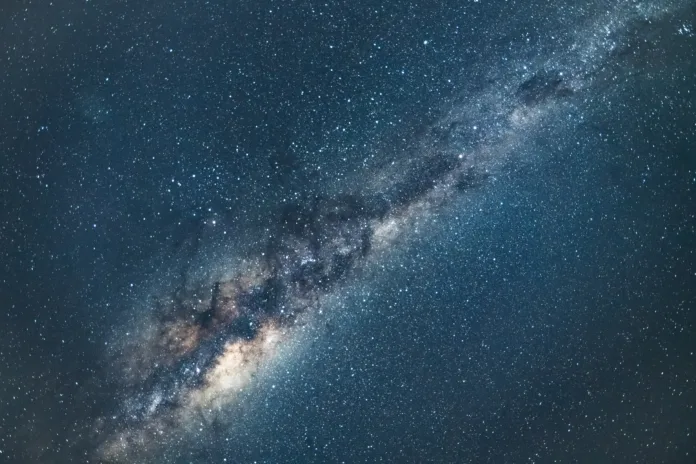 The night sky and the Milky Way Galaxy from Killcare Beach on the Central Coast of NSW, Australia.