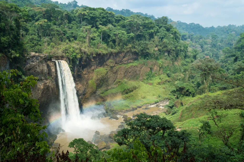 This picture was taken during the dry season with less water flow, its a little touristic place in Cameroon but quite famous.