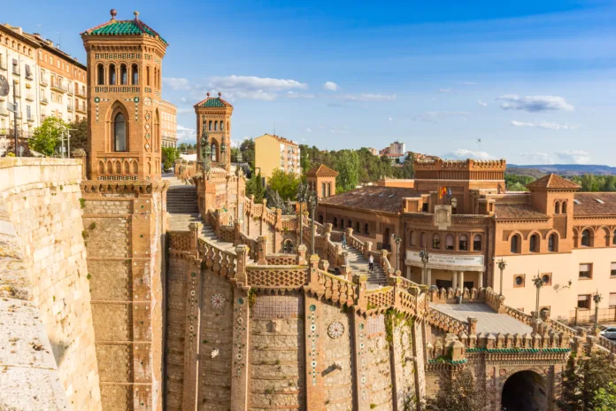 Historic Oval Stairs in mudejar building style in Teruel, Spain